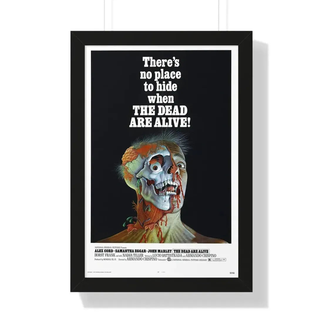 THE DEAD ARE ALIVE 1972 - Framed Movie Poster 16″ x 24″ Black - The Sticker Space