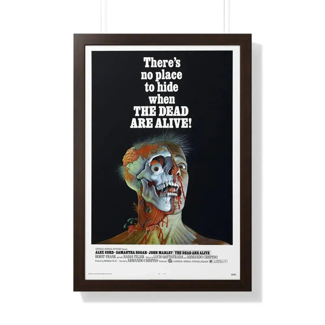 THE DEAD ARE ALIVE 1972 - Framed Movie Poster 20" x 30" Walnut - The Sticker Space