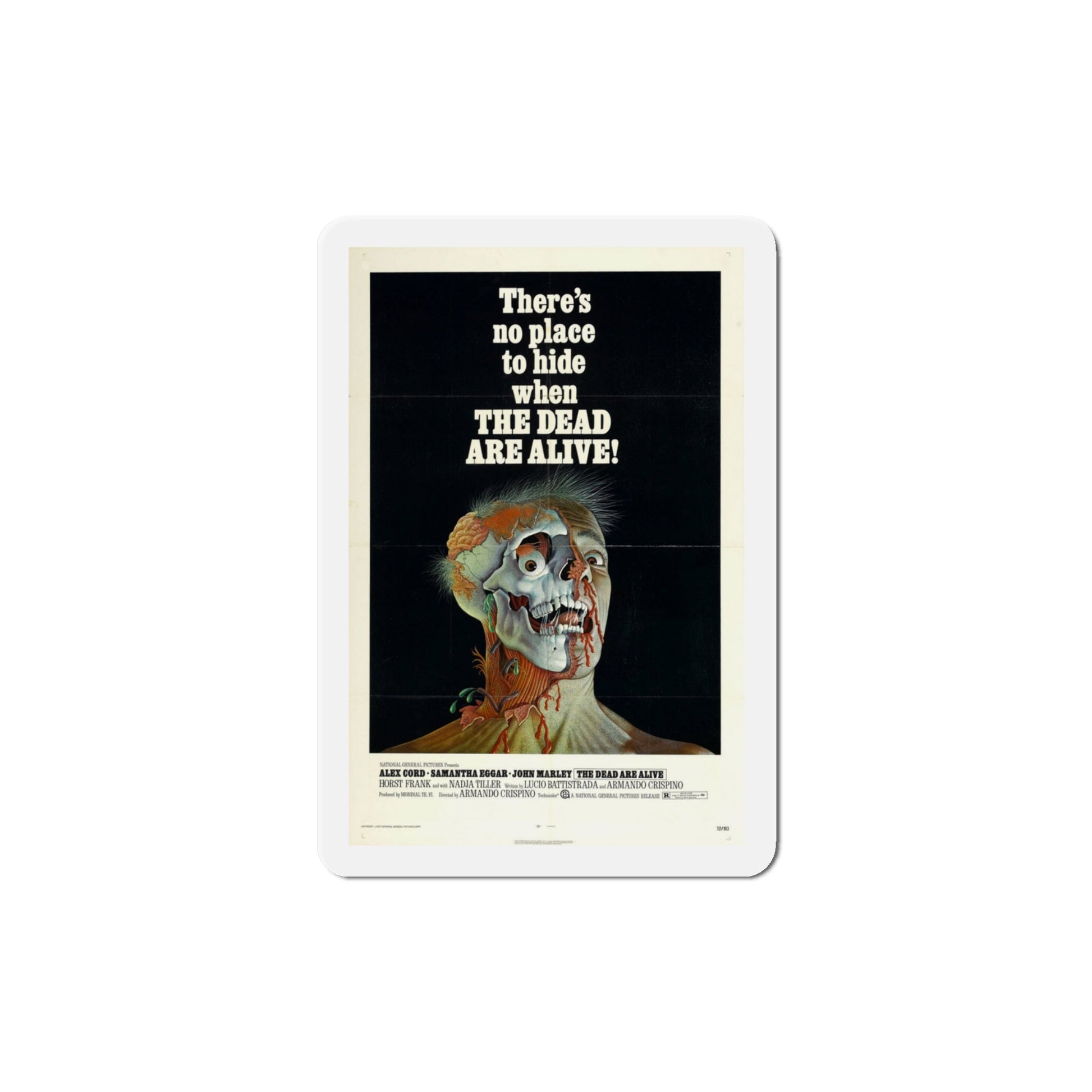 The Dead Are Alive 1972 Movie Poster Die-Cut Magnet-4" x 4"-The Sticker Space