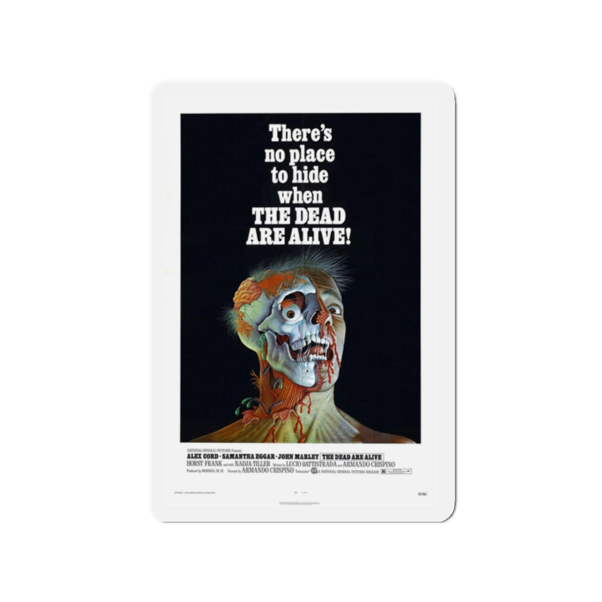 THE DEAD ARE ALIVE 1972 Movie Poster - Refrigerator Magnet-2" x 2"-The Sticker Space