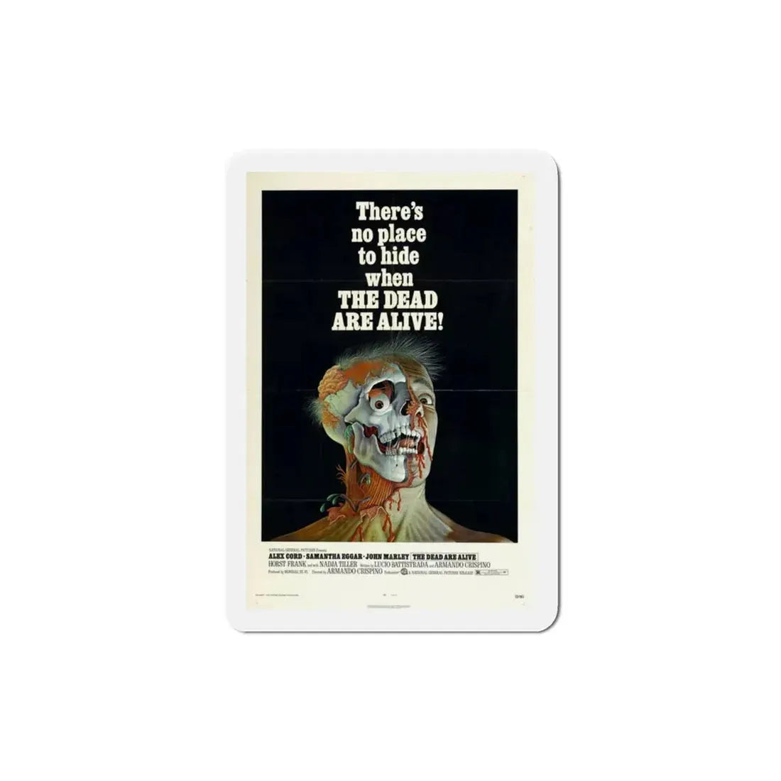 The Dead Are Alive 1972 Movie Poster Refrigerator Magnet 3 Inch - The Sticker Space