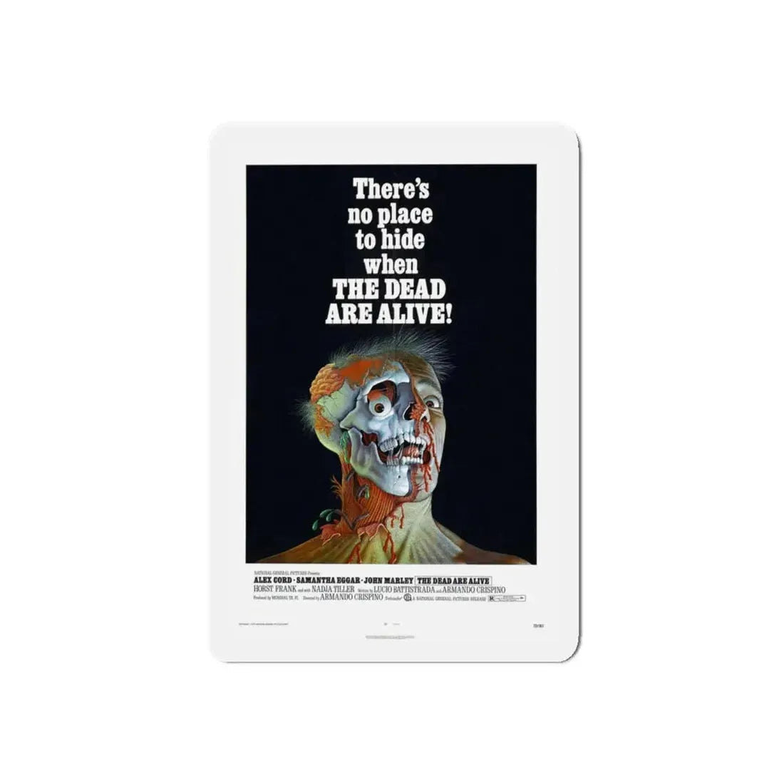 THE DEAD ARE ALIVE 1972 Movie Poster - Refrigerator Magnet 4 Inch Die-Cut - The Sticker Space