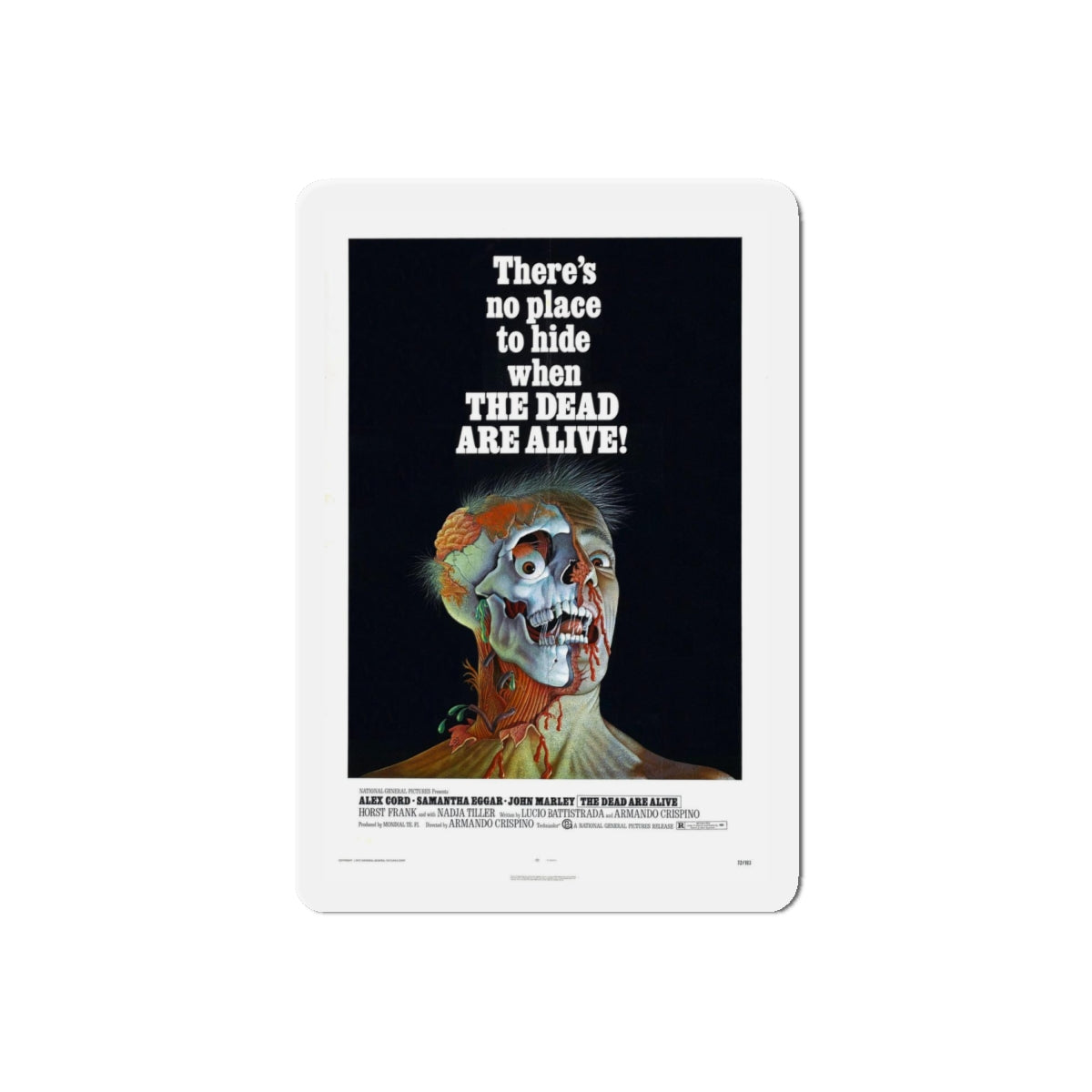 THE DEAD ARE ALIVE 1972 Movie Poster - Refrigerator Magnet-6" × 6"-The Sticker Space