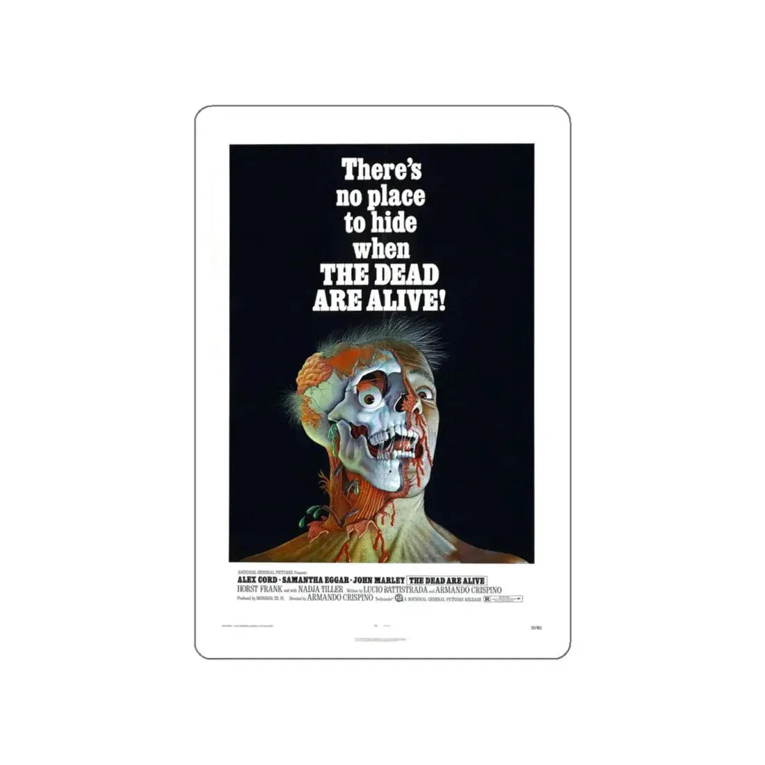 THE DEAD ARE ALIVE 1972 Movie Poster STICKER Vinyl Die-Cut Decal 6 Inch - The Sticker Space