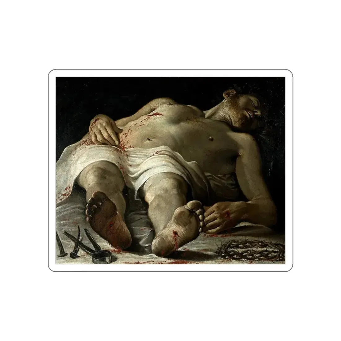 The dead Christ (Artwork) STICKER Vinyl Die-Cut Decal White Die-Cut 5 Inch - The Sticker Space