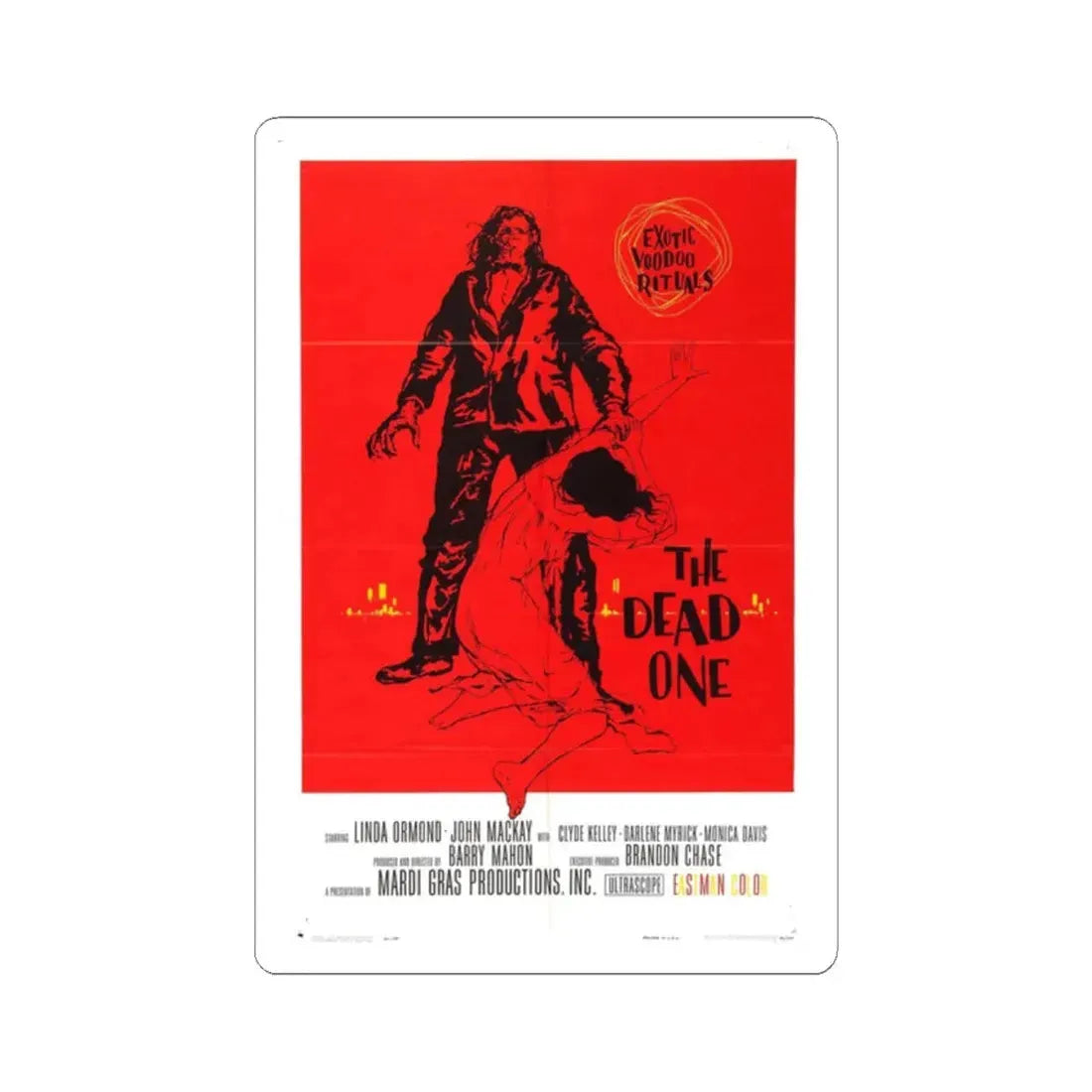 THE DEAD ONE 1961 Movie Poster - STICKER Vinyl Kiss-Cut Decal 2 Inch White - The Sticker Space