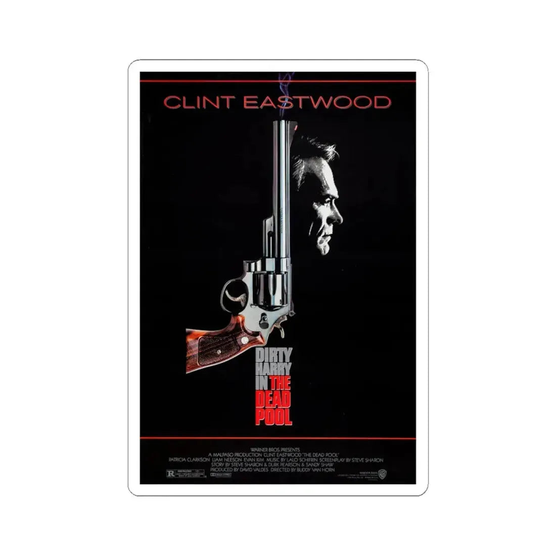 The Dead Pool 1988 Movie Poster - STICKER Vinyl Kiss-Cut Decal 4 Inch White - The Sticker Space