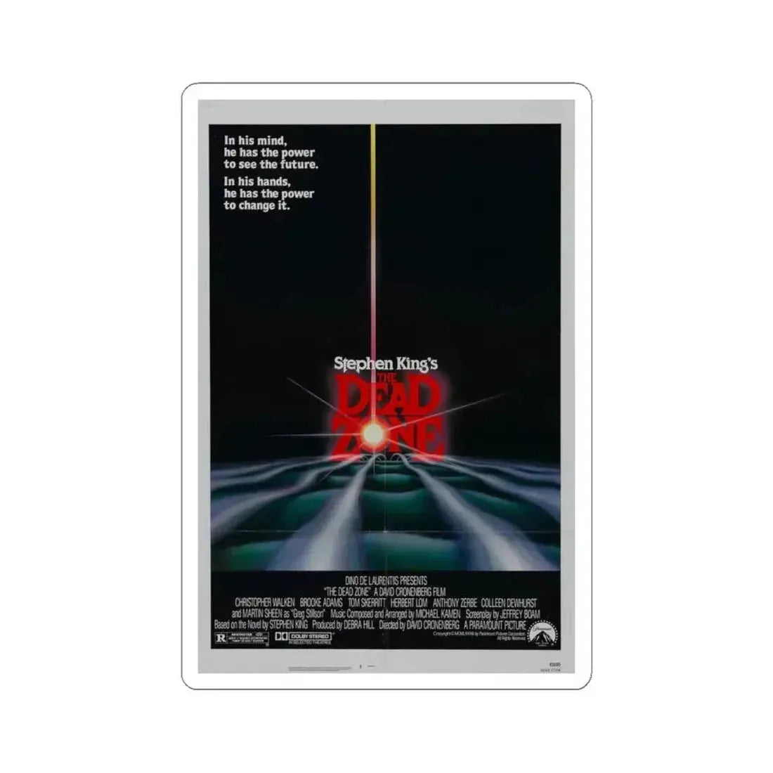 THE DEAD ZONE 1983 Movie Poster - STICKER Vinyl Kiss-Cut Decal 6 Inch White - The Sticker Space