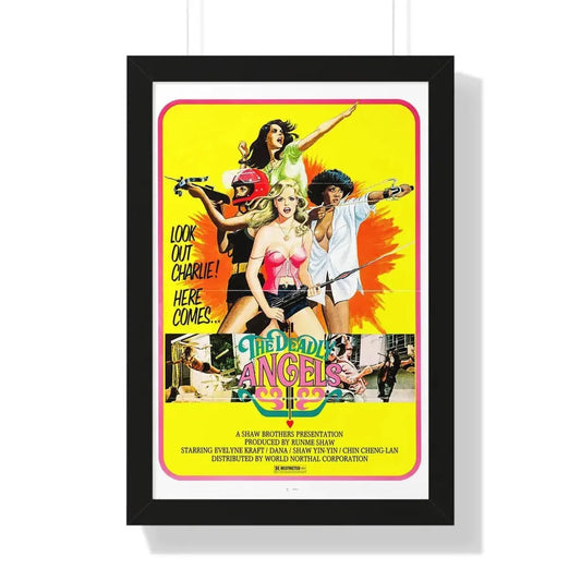 THE DEADLY ANGELS 1977 - Framed Movie Poster 16″ x 24″ Black - The Sticker Space