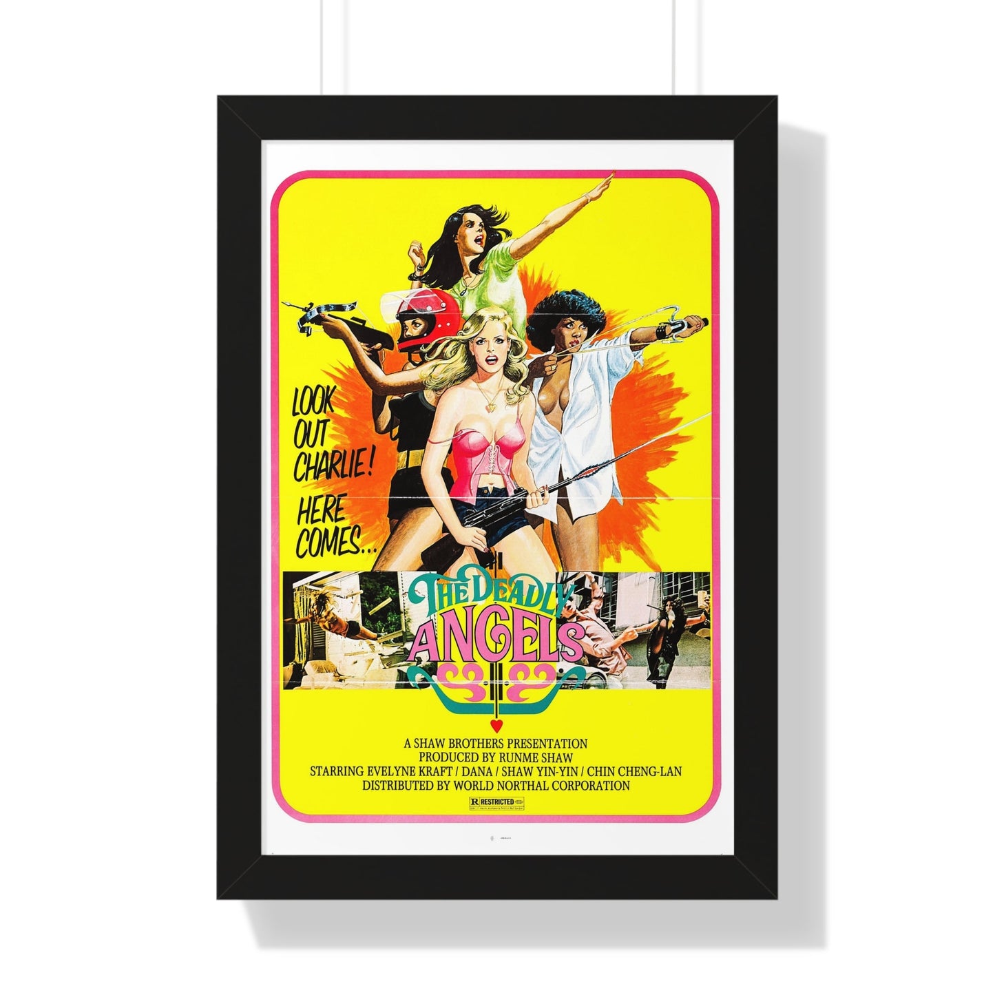 THE DEADLY ANGELS 1977 - Framed Movie Poster-16″ x 24″-The Sticker Space