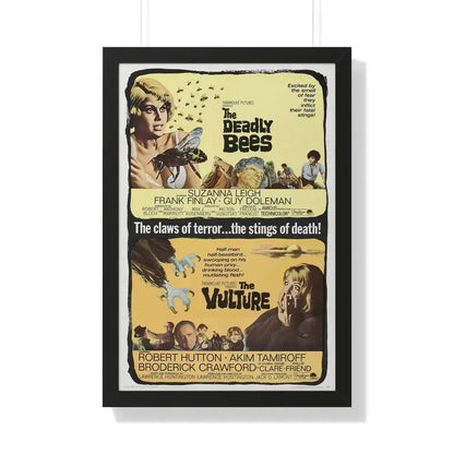 THE DEADLY BEES + THE VULTURE 1967 - Framed Movie Poster 20" x 30" Black - The Sticker Space