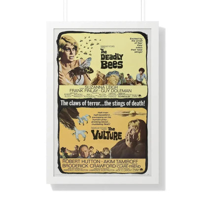 THE DEADLY BEES + THE VULTURE 1967 - Framed Movie Poster 20" x 30" White - The Sticker Space
