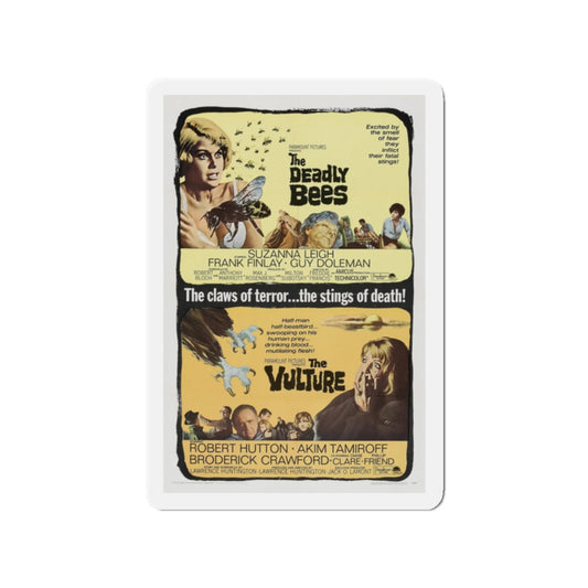 THE DEADLY BEES + THE VULTURE 1967 Movie Poster - Refrigerator Magnet-2" x 2"-The Sticker Space