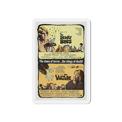 THE DEADLY BEES + THE VULTURE 1967 Movie Poster - Refrigerator Magnet 3 Inch Die-Cut - The Sticker Space