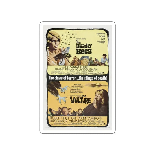 THE DEADLY BEES + THE VULTURE 1967 Movie Poster STICKER Vinyl Die-Cut Decal 2 Inch - The Sticker Space
