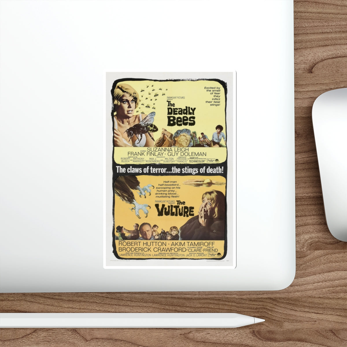 THE DEADLY BEES + THE VULTURE 1967 Movie Poster STICKER Vinyl Die-Cut Decal-The Sticker Space
