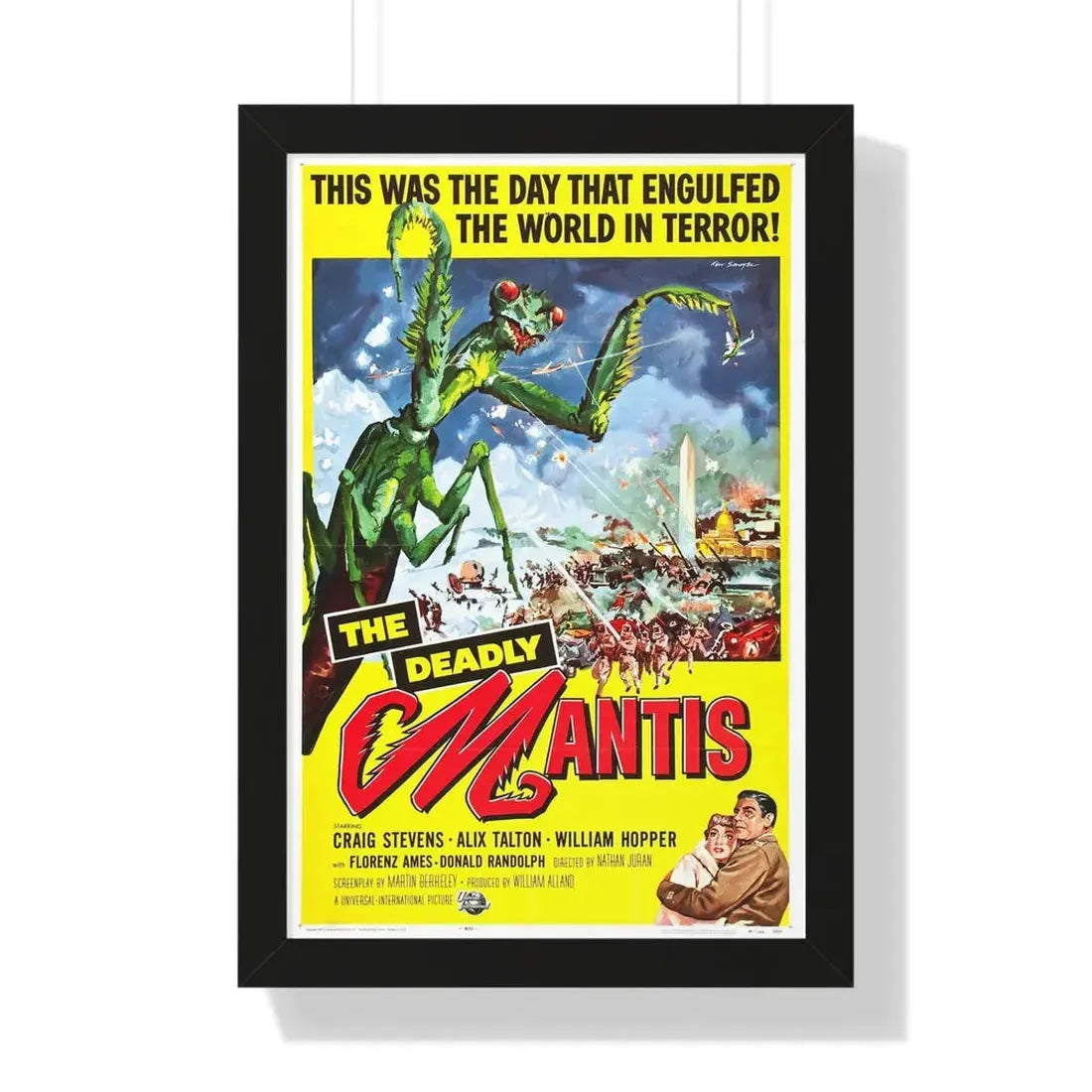THE DEADLY MANTIS 1957 - Framed Movie Poster 16″ x 24″ Black - The Sticker Space