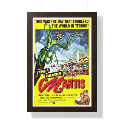 THE DEADLY MANTIS 1957 - Framed Movie Poster 16″ x 24″ Walnut - The Sticker Space