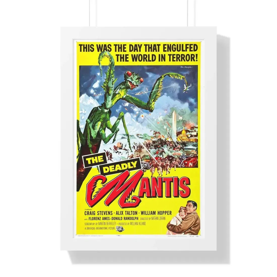 THE DEADLY MANTIS 1957 - Framed Movie Poster 16″ x 24″ White - The Sticker Space