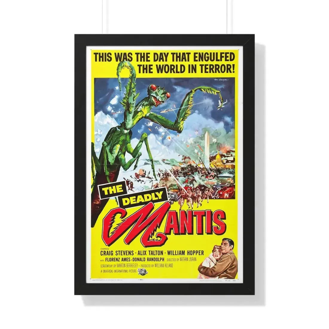 THE DEADLY MANTIS 1957 - Framed Movie Poster 20" x 30" Black - The Sticker Space