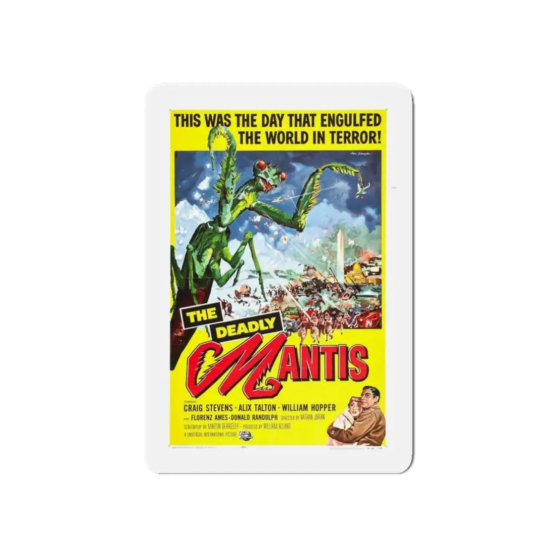 THE DEADLY MANTIS 1957 Movie Poster - Refrigerator Magnet 3 Inch Die-Cut - The Sticker Space