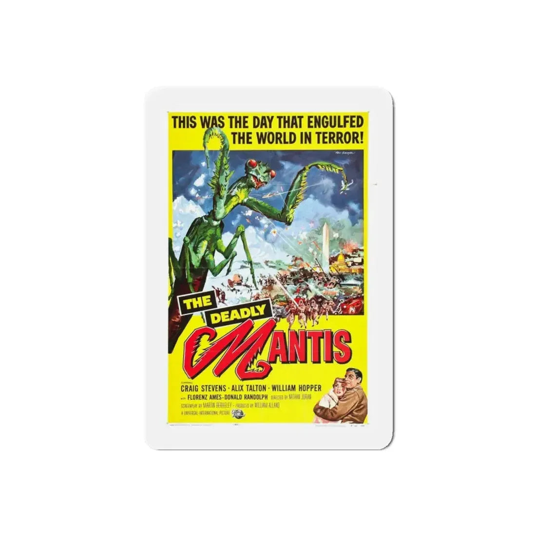 THE DEADLY MANTIS 1957 Movie Poster - Refrigerator Magnet 5 Inch Die-Cut - The Sticker Space