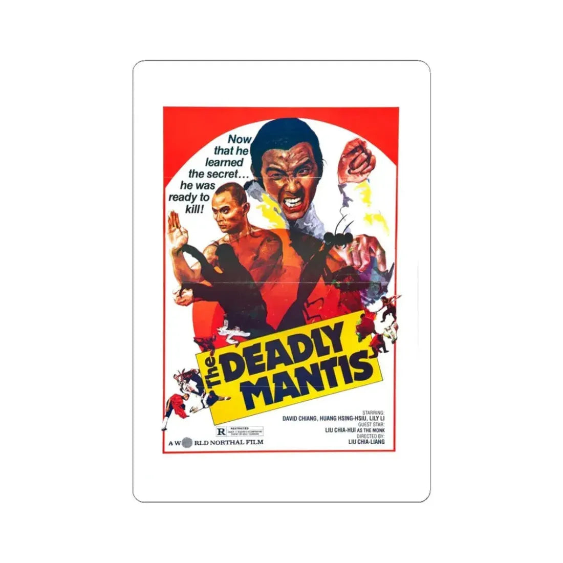 THE DEADLY MANTIS (1978) Movie Poster - STICKER Vinyl Kiss-Cut Decal 3 Inch White - The Sticker Space