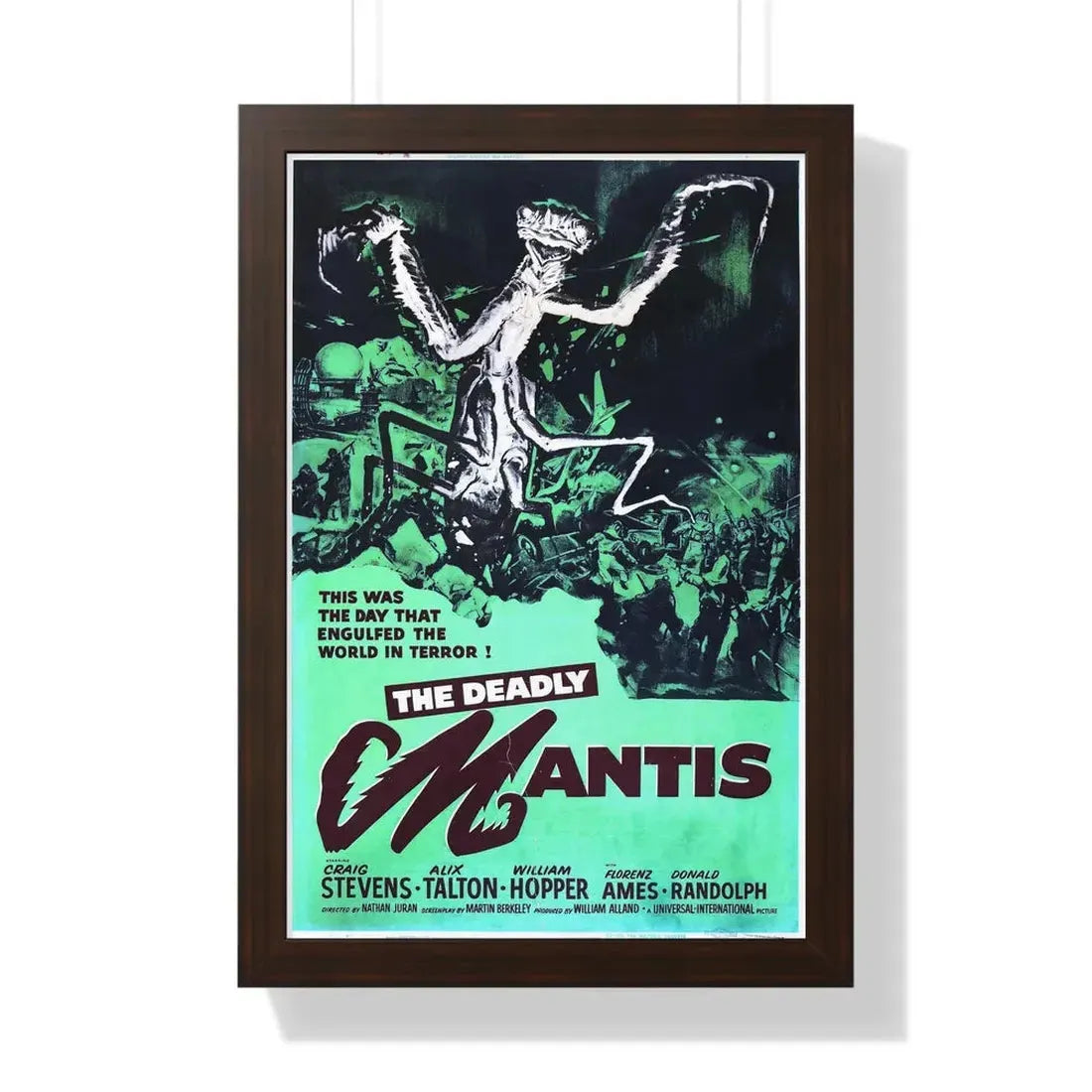 THE DEADLY MANTIS (4) 1957 - Framed Movie Poster 16″ x 24″ Walnut - The Sticker Space