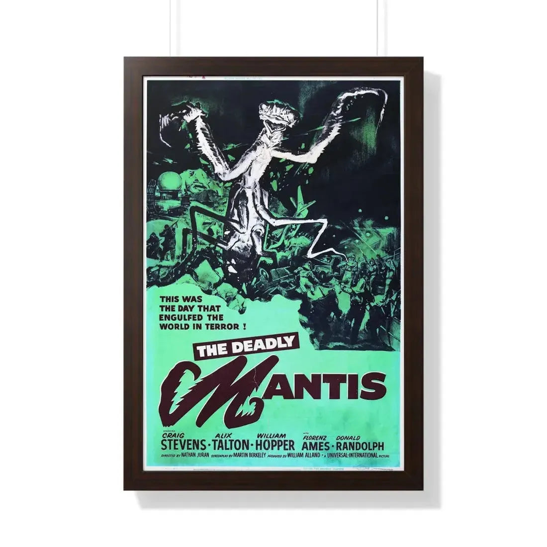 THE DEADLY MANTIS (4) 1957 - Framed Movie Poster 20" x 30" Walnut - The Sticker Space