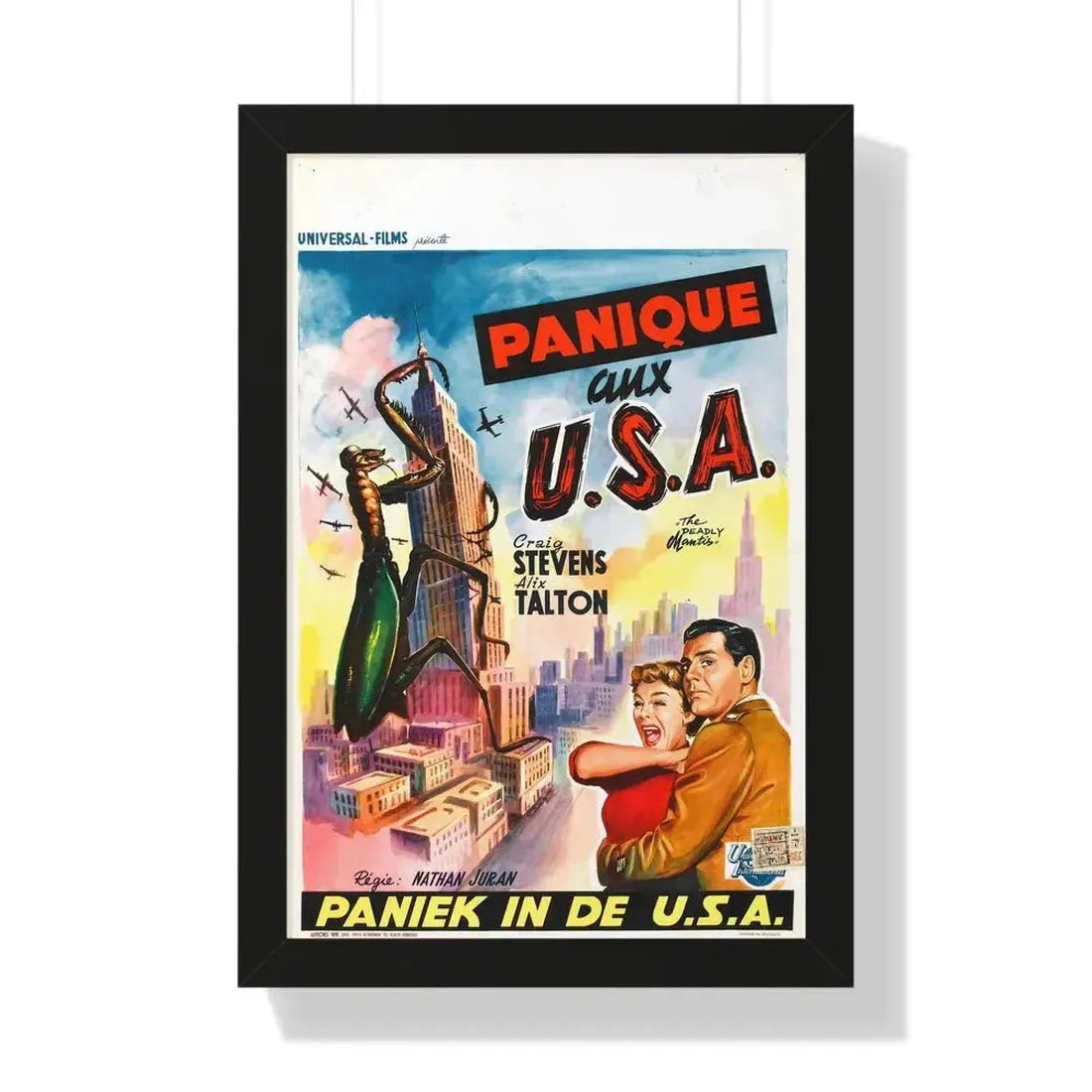 THE DEADLY MANTIS (BELGIAN) 1957 - Framed Movie Poster 16″ x 24″ Black - The Sticker Space