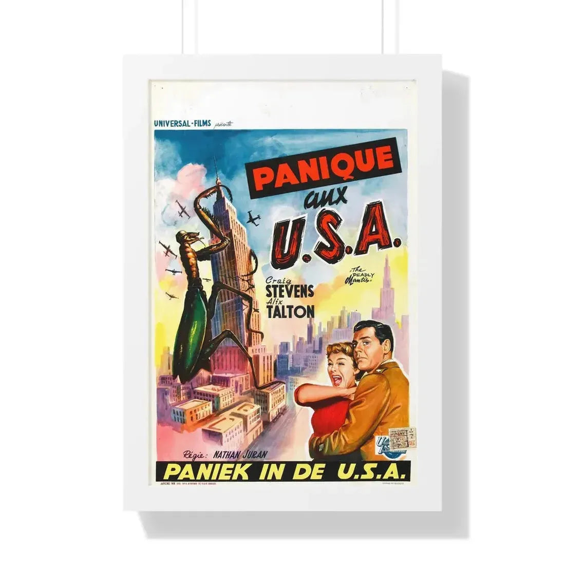 THE DEADLY MANTIS (BELGIAN) 1957 - Framed Movie Poster 16″ x 24″ White - The Sticker Space