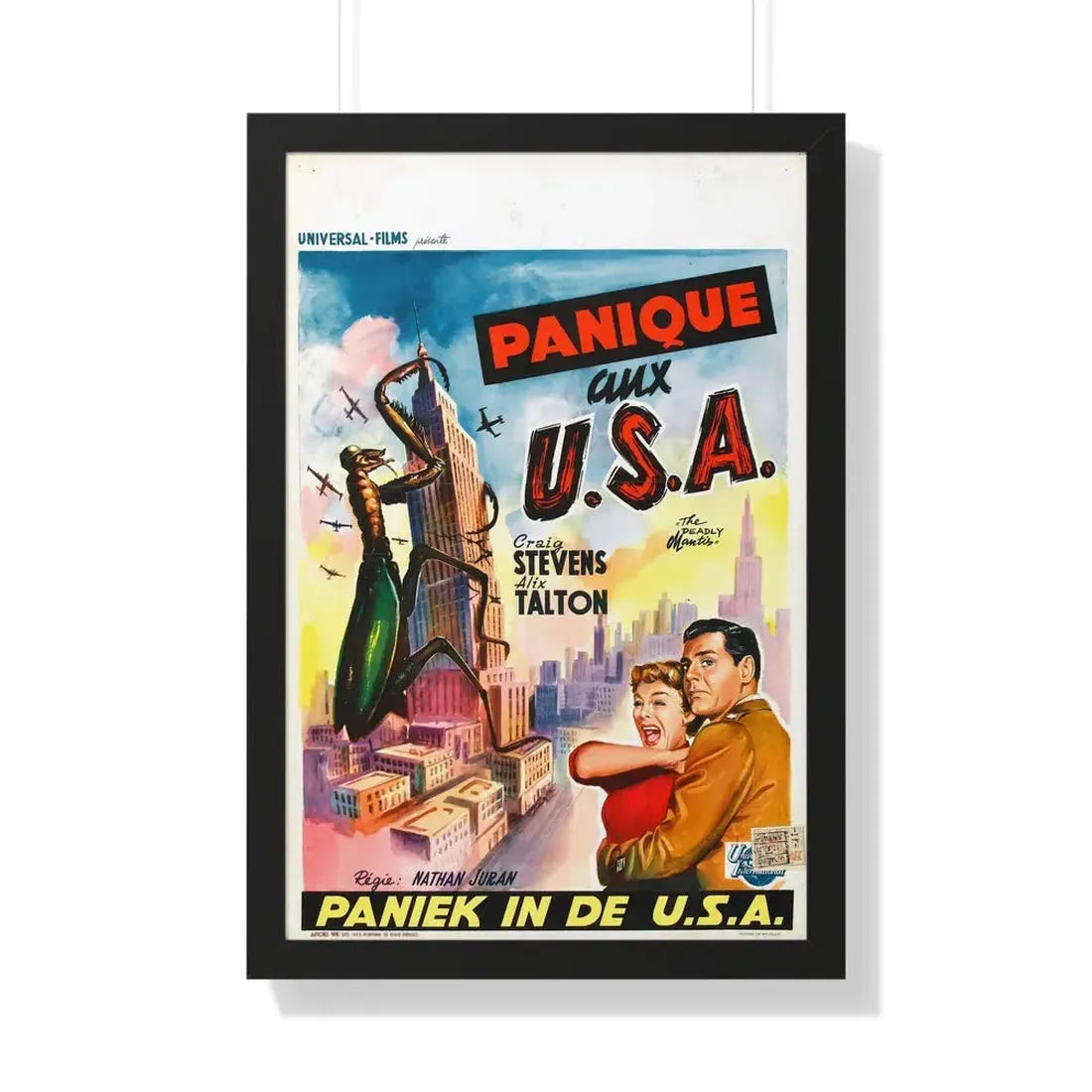 THE DEADLY MANTIS (BELGIAN) 1957 - Framed Movie Poster 20" x 30" Black - The Sticker Space