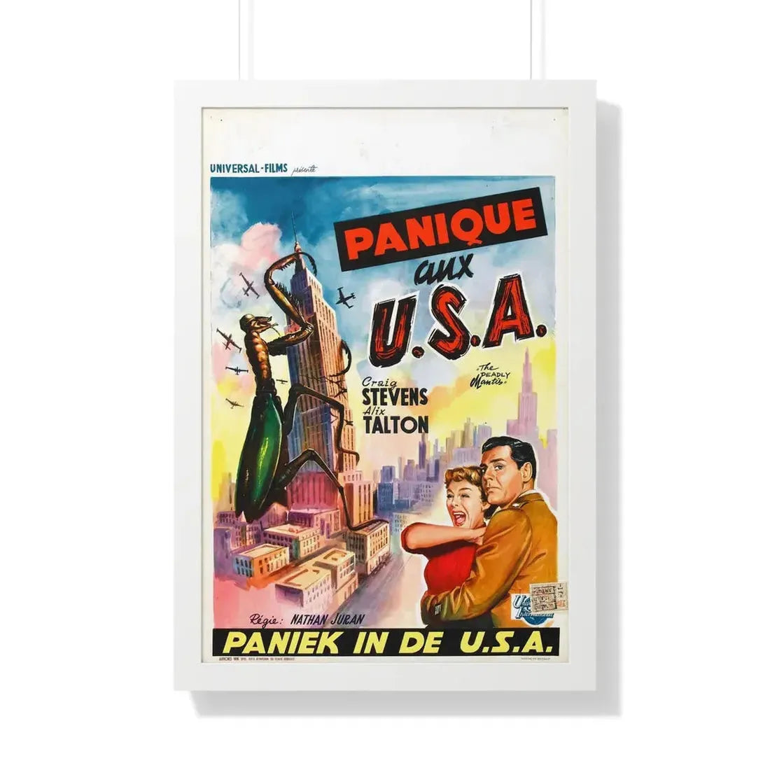 THE DEADLY MANTIS (BELGIAN) 1957 - Framed Movie Poster 20" x 30" White - The Sticker Space