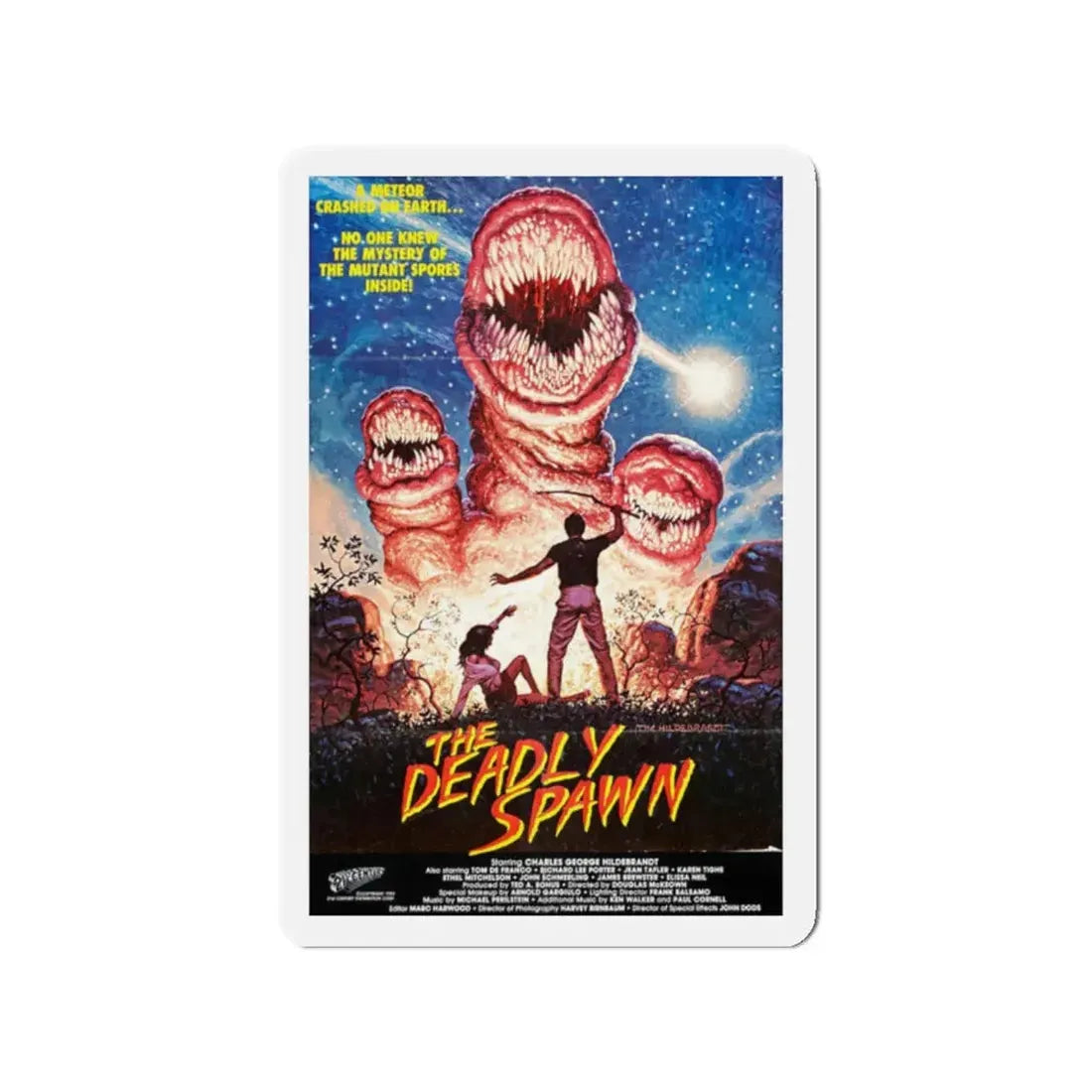 THE DEADLY SPAWN 1983 Movie Poster - Refrigerator Magnet 2 Inch Die-Cut - The Sticker Space