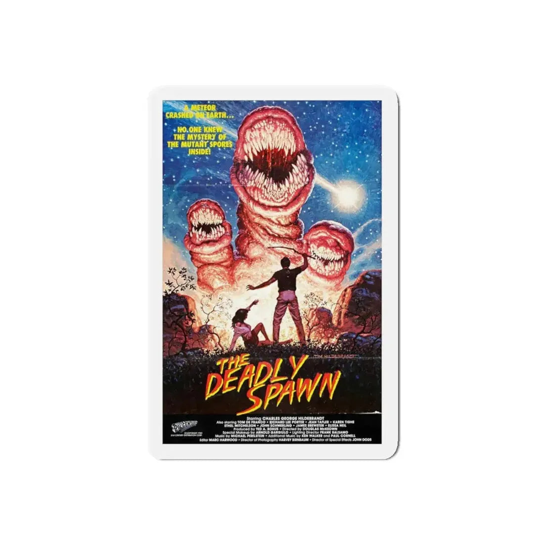 THE DEADLY SPAWN 1983 Movie Poster - Refrigerator Magnet 4 Inch Die-Cut - The Sticker Space