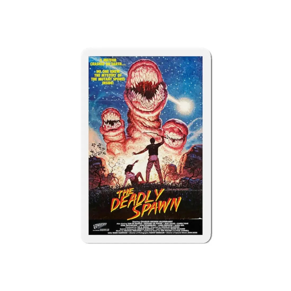 THE DEADLY SPAWN 1983 Movie Poster - Refrigerator Magnet 6 Inch Die-Cut - The Sticker Space
