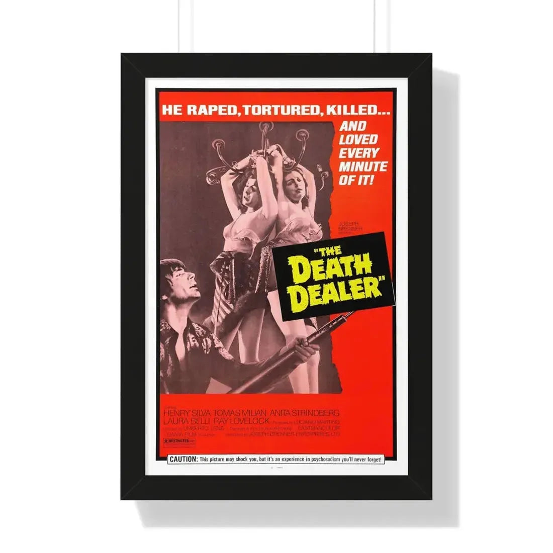 THE DEATH DEALER (ALMOST HUMAN) 1974 - Framed Movie Poster 16″ x 24″ Black - The Sticker Space