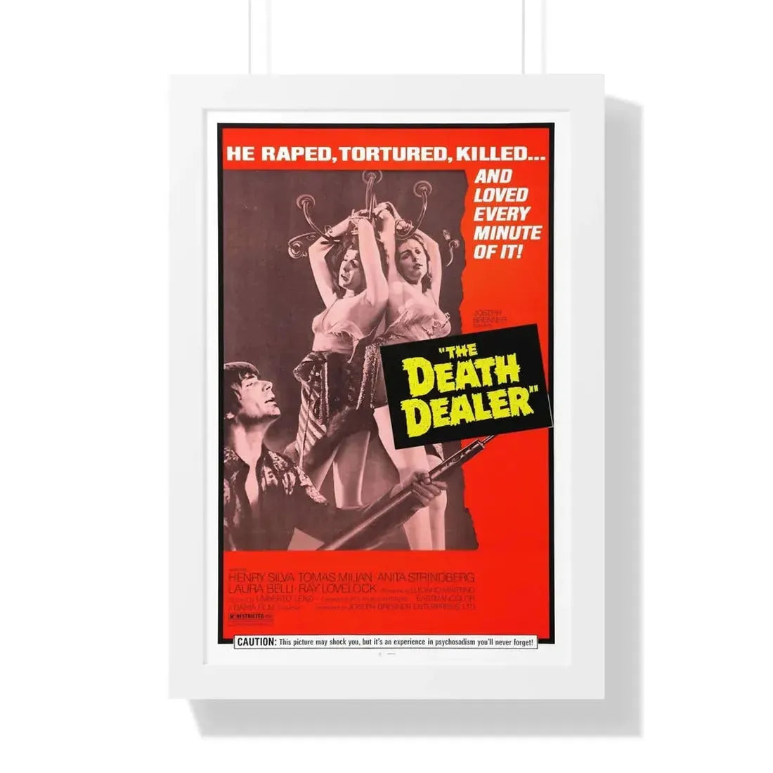 THE DEATH DEALER (ALMOST HUMAN) 1974 - Framed Movie Poster 16″ x 24″ White - The Sticker Space