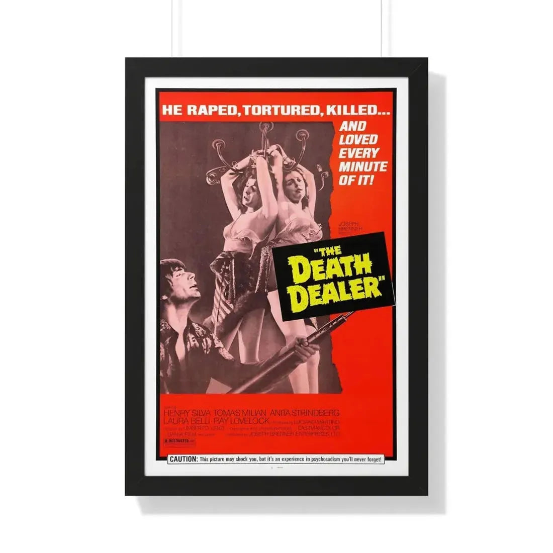 THE DEATH DEALER (ALMOST HUMAN) 1974 - Framed Movie Poster 20" x 30" Black - The Sticker Space