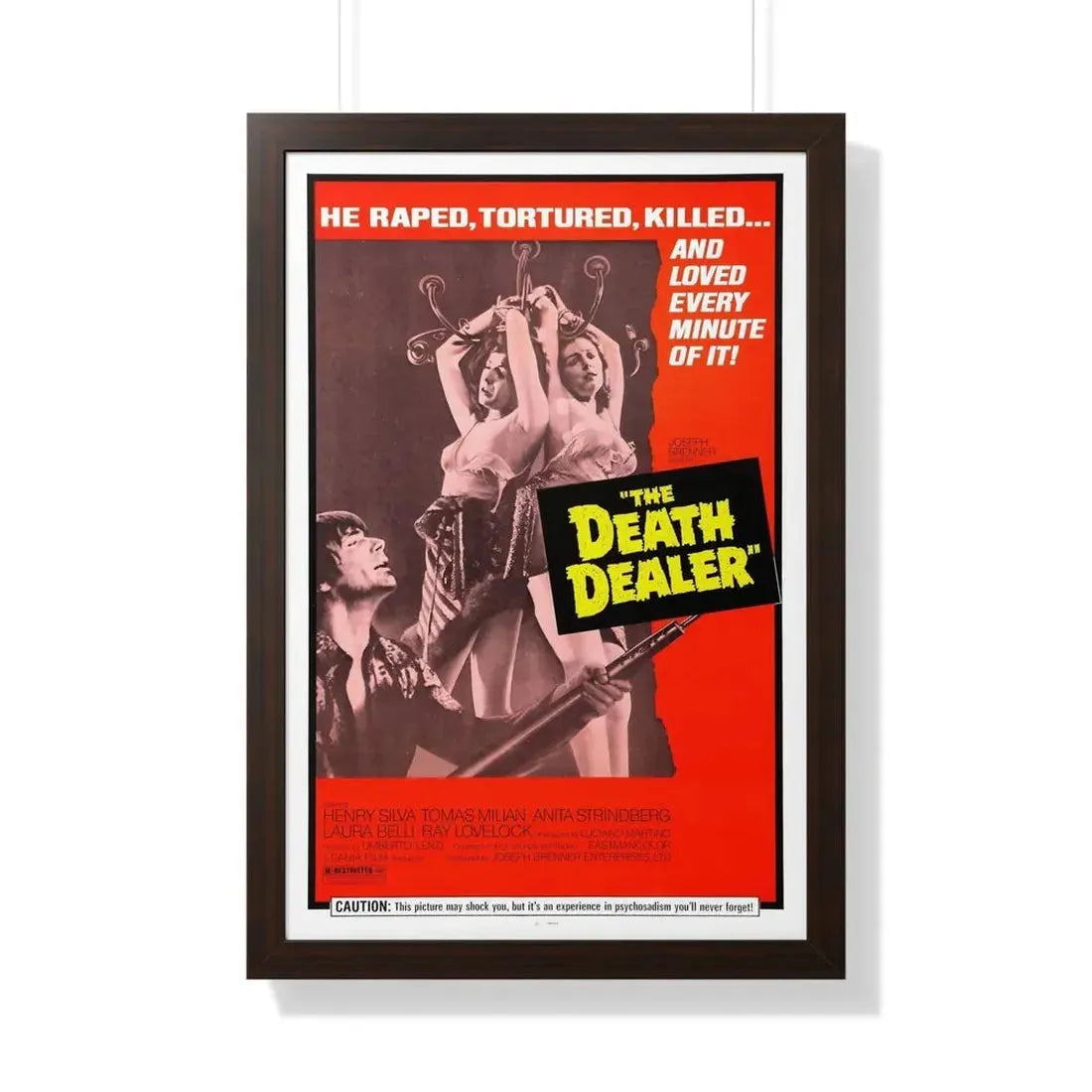 THE DEATH DEALER (ALMOST HUMAN) 1974 - Framed Movie Poster 20" x 30" Walnut - The Sticker Space