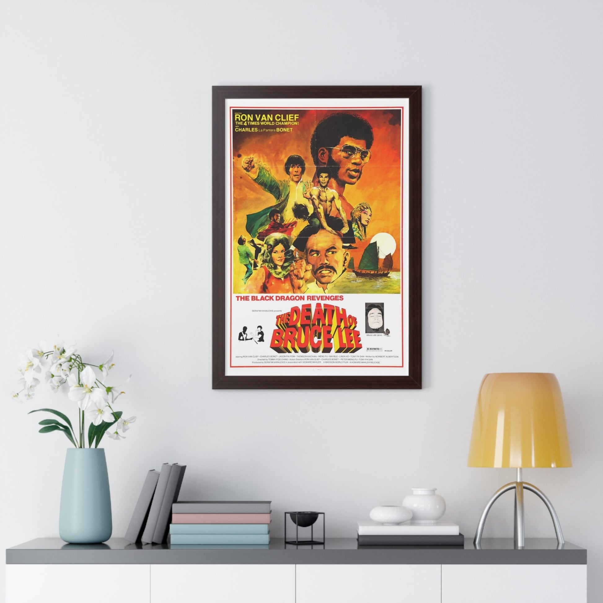 THE DEATH OF BRUCE LEE (THE BLACK DRAGON'S REVENGE) 1975 - Framed Movie Poster-The Sticker Space