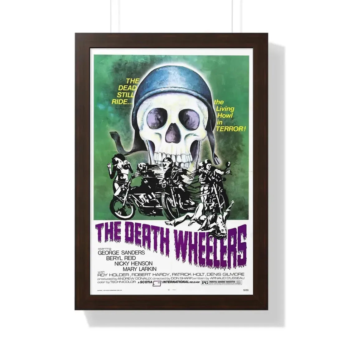 THE DEATH WHEELERS 1973 - Framed Movie Poster 16″ x 24″ Walnut - The Sticker Space