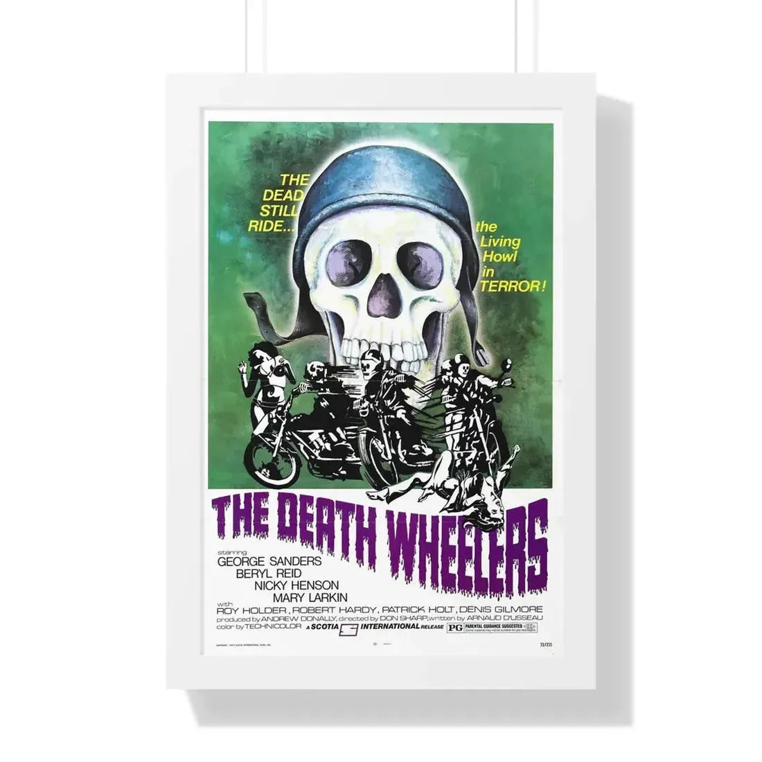 THE DEATH WHEELERS 1973 - Framed Movie Poster 16″ x 24″ White - The Sticker Space