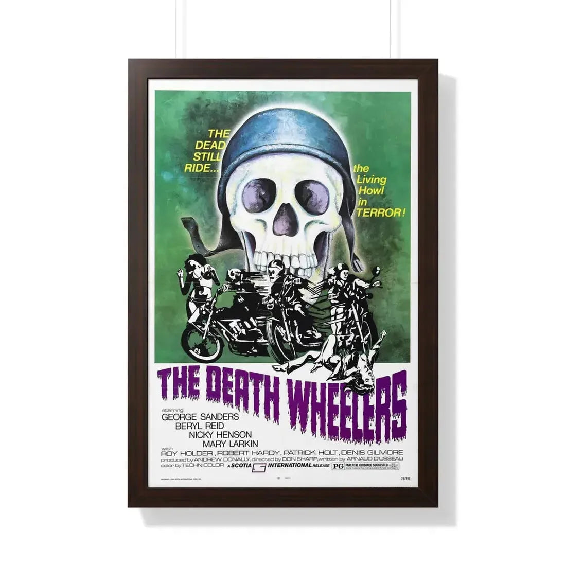 THE DEATH WHEELERS 1973 - Framed Movie Poster 20" x 30" Walnut - The Sticker Space