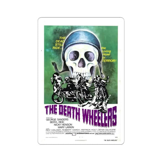 THE DEATH WHEELERS 1973 Movie Poster - STICKER Vinyl Kiss-Cut Decal 2 Inch White - The Sticker Space