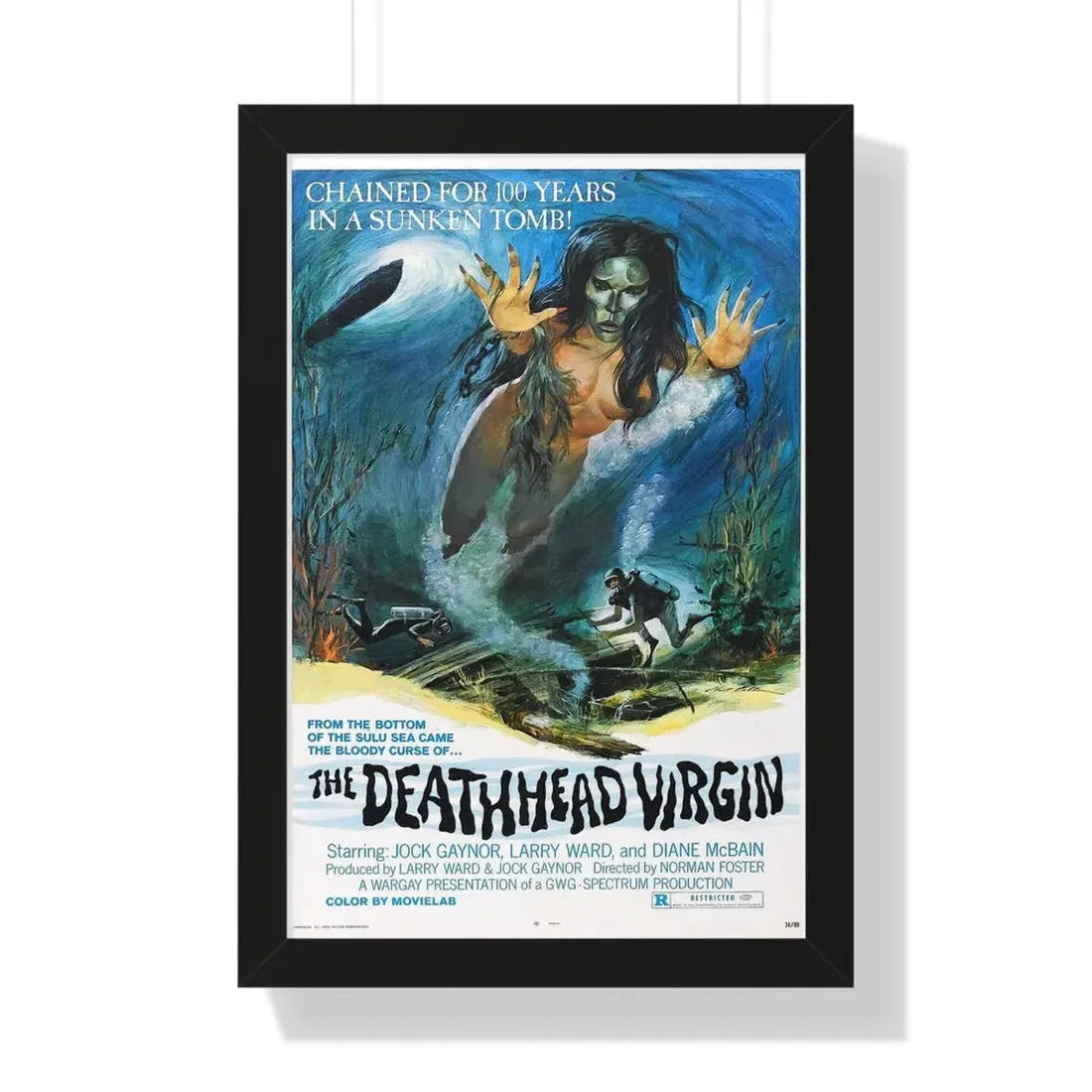 THE DEATHHEAD VIRGIN 1974 - Framed Movie Poster 16″ x 24″ Black - The Sticker Space