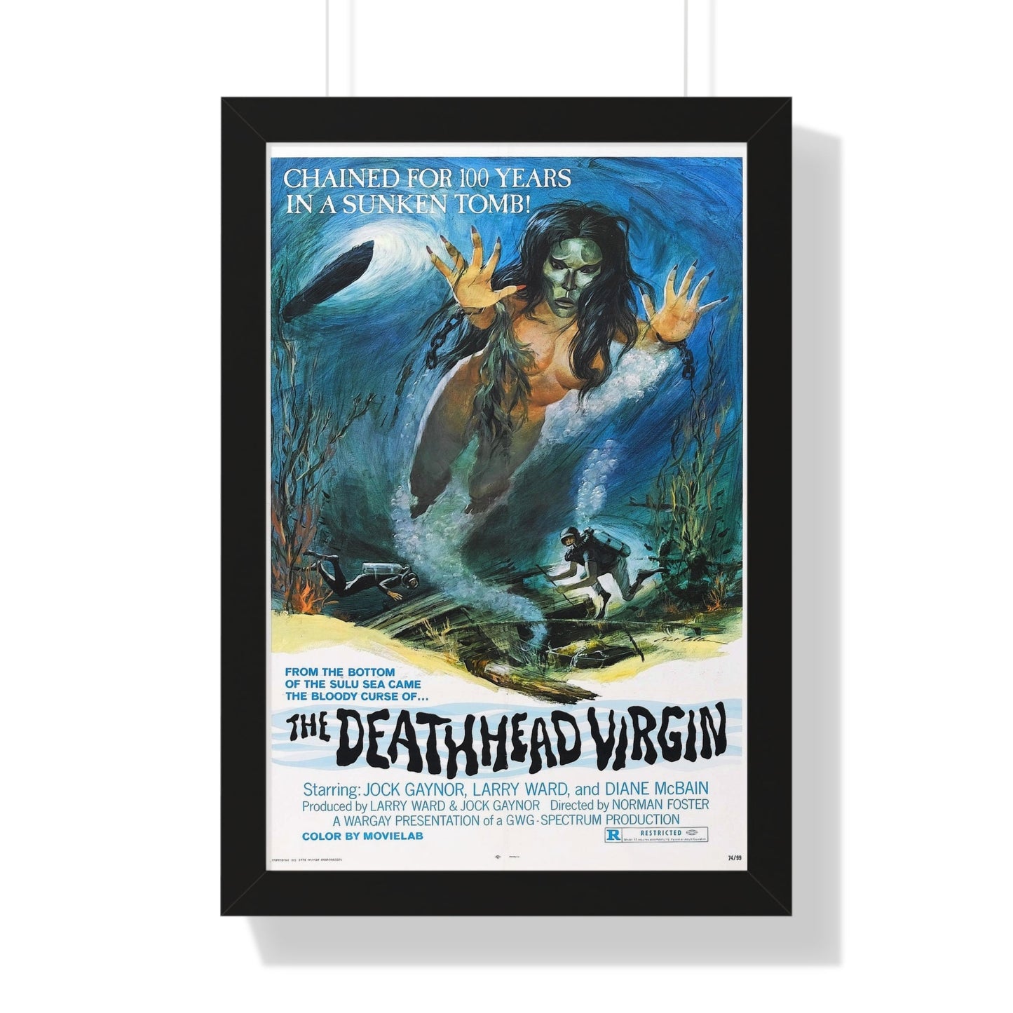 THE DEATHHEAD VIRGIN 1974 - Framed Movie Poster-16″ x 24″-The Sticker Space