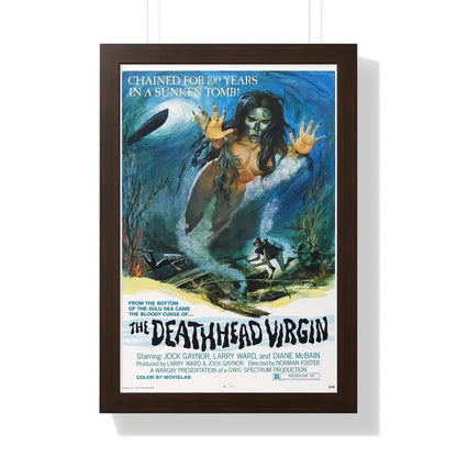 THE DEATHHEAD VIRGIN 1974 - Framed Movie Poster 16″ x 24″ Walnut - The Sticker Space