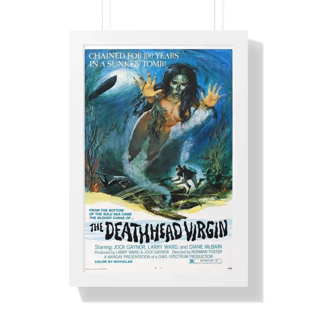 THE DEATHHEAD VIRGIN 1974 - Framed Movie Poster 16″ x 24″ White - The Sticker Space