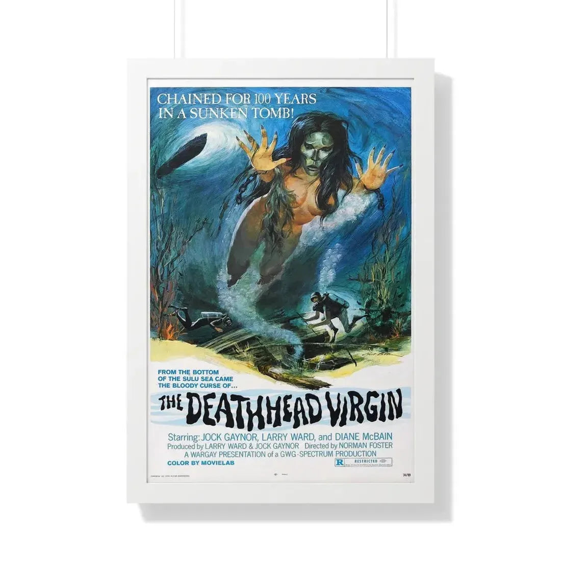 THE DEATHHEAD VIRGIN 1974 - Framed Movie Poster 20" x 30" White - The Sticker Space